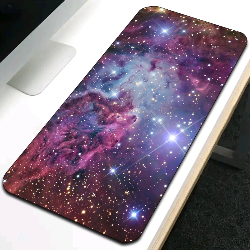 

Universe Starry Sky Family Gamer Keyboard Computer Desk Pad Mouse Mat Gaming Laptops Mousepad Glass Cabinet Pc Mats Accessories
