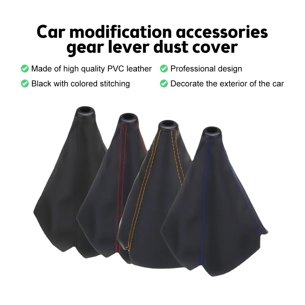 

Universal Car Gear Shift Collars 16mm Car Manual Stick Shifter Knob Gear Shift Boot Cover Gaiter PVC Leather Shifter Cover