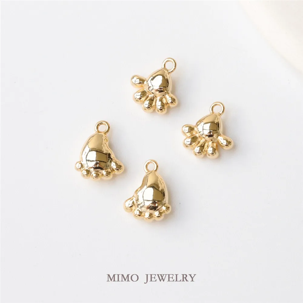 

Color Preserving Copper Plated Real Gold Glossy Face Balloon Feel Small Fat Hands Small Fat Feet Cute Pendant DIY Accessories