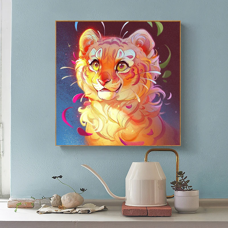 

5D DIY Diamond Painting Cute Tiger Full Round Drill Diamond Embroidery Mosaic Painting Art Cross Stitch Kit Home Decor 2022