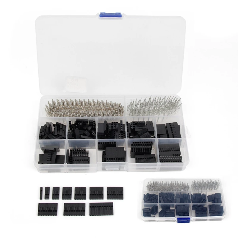 

525Pcs 2.54Mm Dupont Jumper Header Connector Shell With Terminal Kit