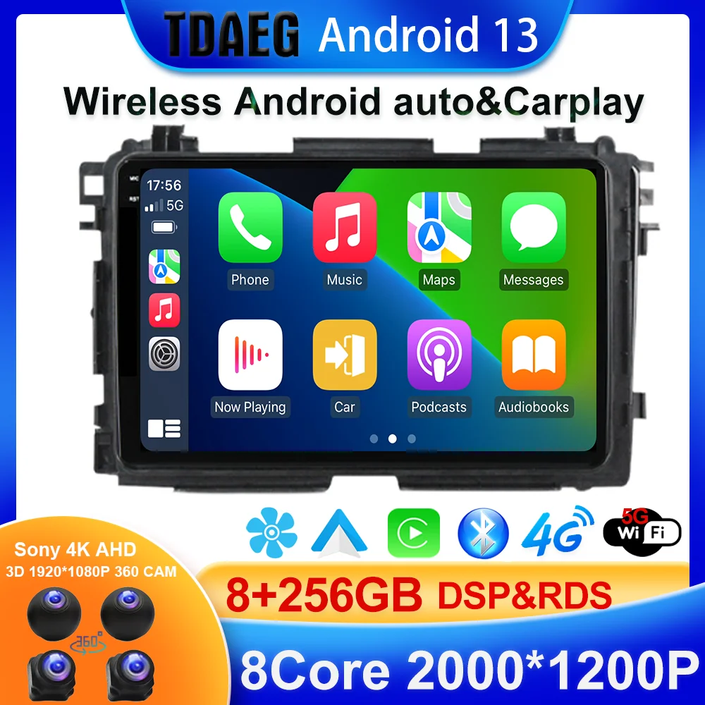 Android 13 256G для Honda HR-V HRV XRV Vezel 2013 2016 2019 автомобильное радио мультимедийный