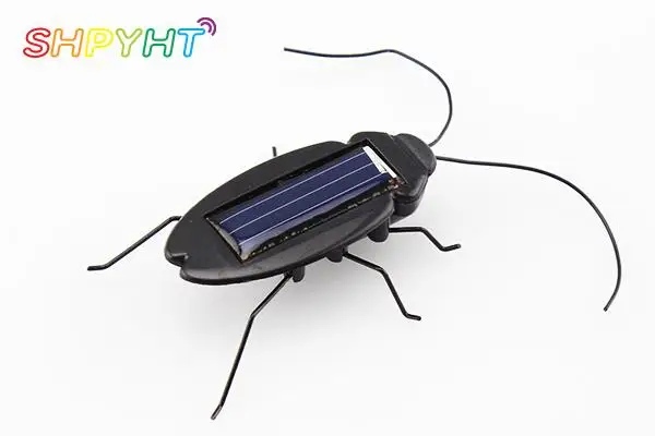 

Solar Power Energy Cockroach 6 Legs Black Children Insect Bug Teaching Fun Gadget Toy Gift Top quality NEW 2021