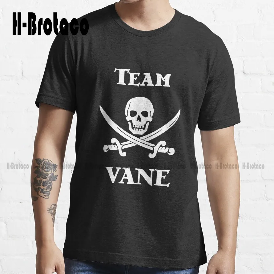 

Team Vane With Skull Trending T-Shirt Black Sails Girl Shirts Cotton Outdoor Simple Vintag Casual Tee Shirts Xs-5Xl Custom Gift