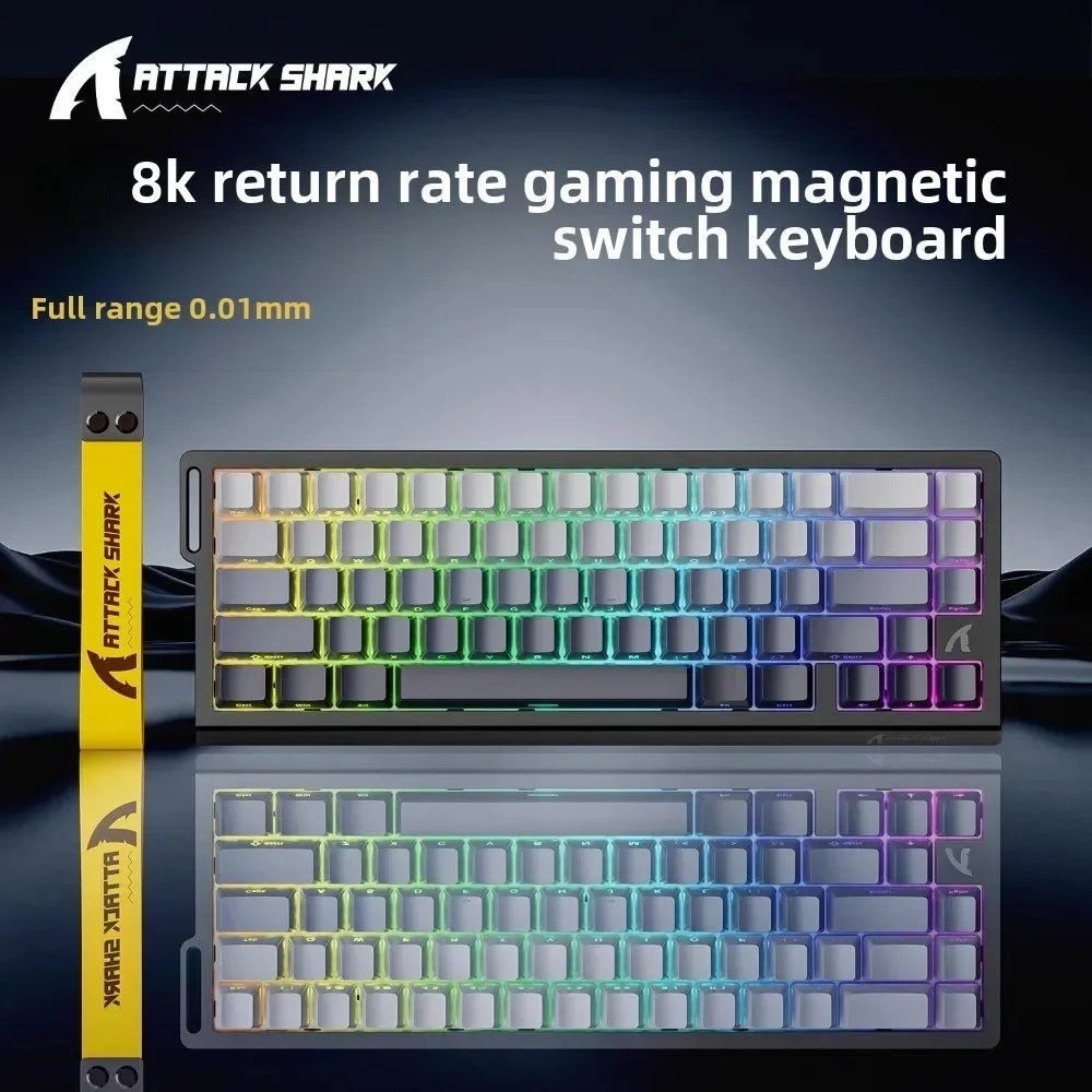 Фото Attack Shark X68HE магнитная ось 8K обратная механическая клавиатура скорость сканирования 128K точность 0,01 мм поддержка веб-привода быстрая реакция №1