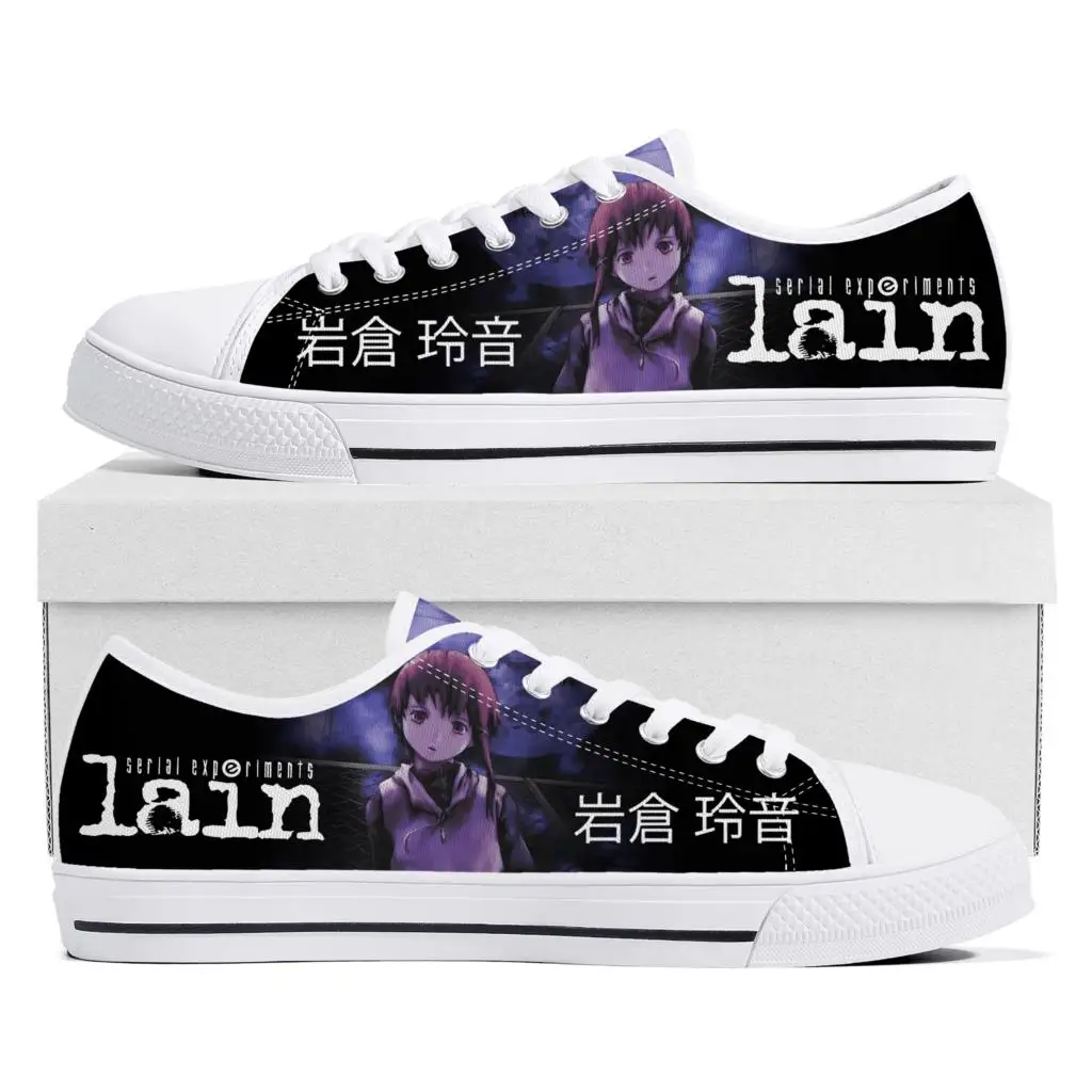 

Serial Experiments Lain Low Top Sneakers Cartoon Game Womens Mens Teenager High Quality Canvas Sneaker Couple Custom Built Shoes