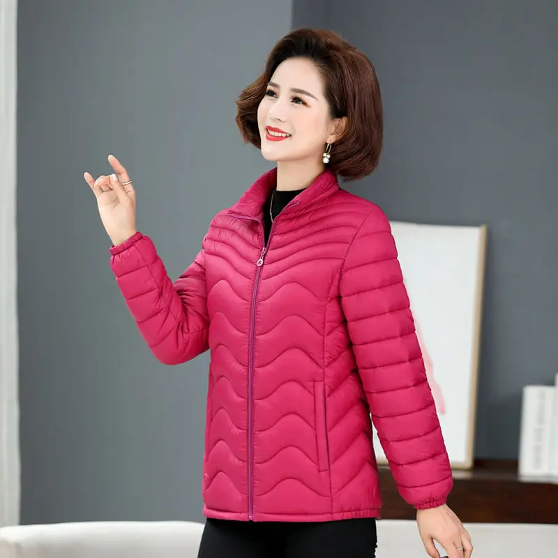 Warm Parkas Stand Collar Female Jacket 2021 New Fall Winter Cotton Padded Outerwear Oversized Loose Casual Fashion Short Coat