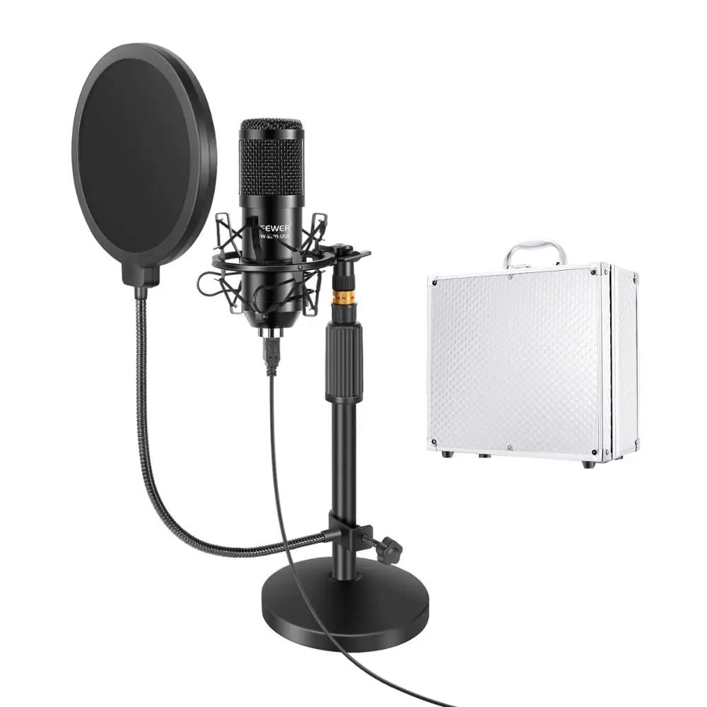 

Neewer USB Microphone with Stand Kit: 192KHz/24Bit Plug;Play Cardioid PC Condenser Mic with Mic Stand for YouTube/ Gaming Record