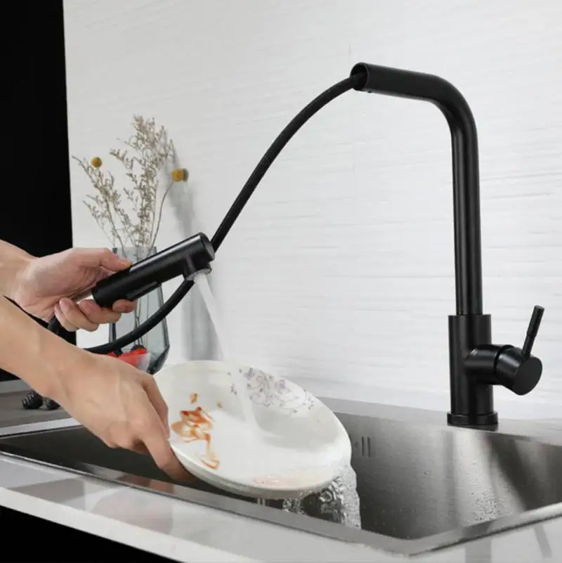 

Kitchen Filtered Faucet Balck With Dot Brass Purifier Faucet Dual Sprayer Drinking Water Tap Vessel Sink Mixer Tap 360 Rotation