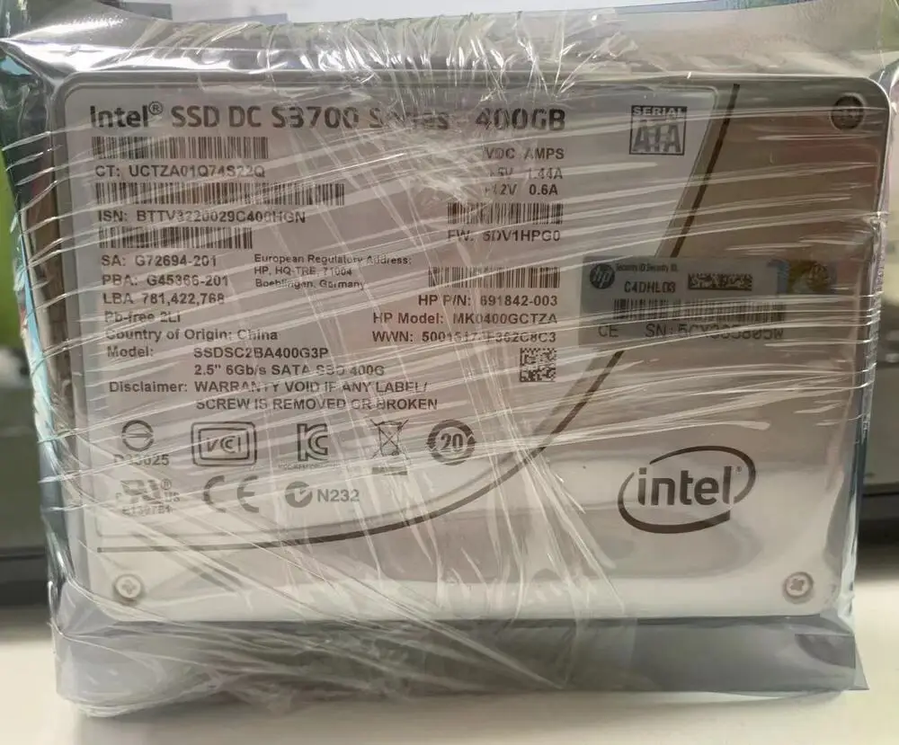 

400 Гб SSD SSDSC2BA400G3P DC S3700 серия твердотельный накопитель HP версия