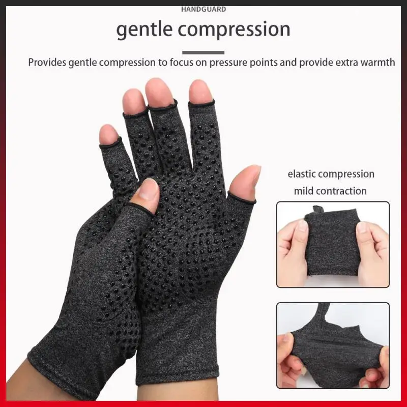 

Дышащие, оригинальные, противоскользящие перчатки с закрытыми пальцами на половину пальца в виде объемной решетки на 360 ° для облегчения боли в руках, удобные перчатки