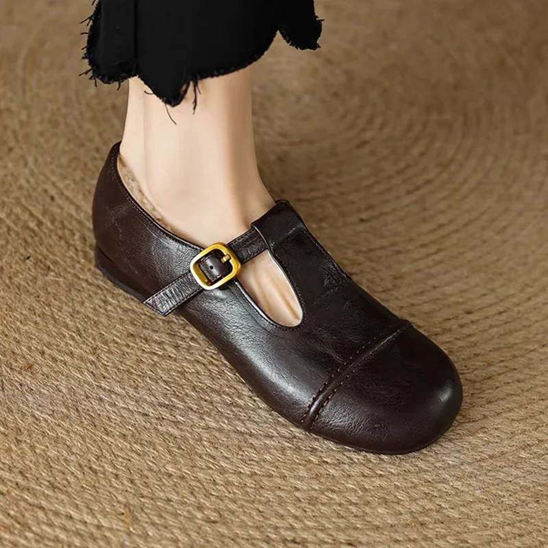 Женские хлопковые туфли на плоской подошве меховые Мэри Джейн короткие плюшевые