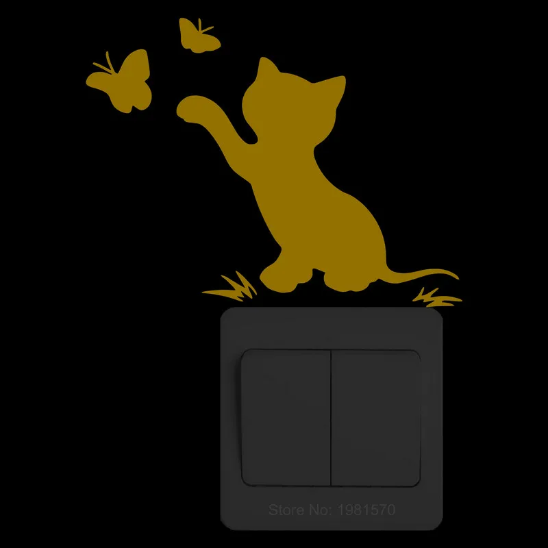 Наклейка-бабочка светящаяся наклейка настенный переключатель украшение для