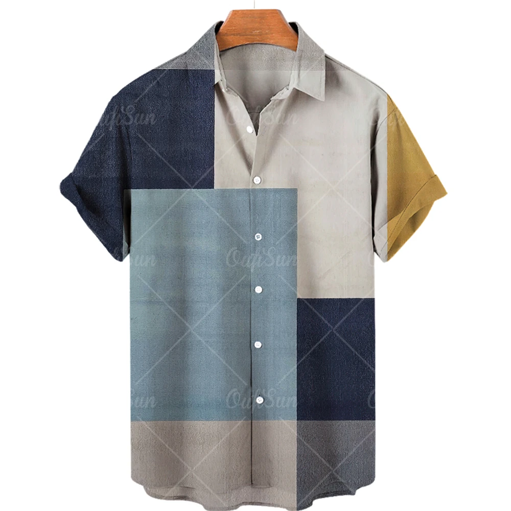 

Men's 3D Oil Painting Short Sleeved Shirt, Hawaiian Men's Shirt, Lapel, Single Breasted, Fashion Casual Beach Top 5XL