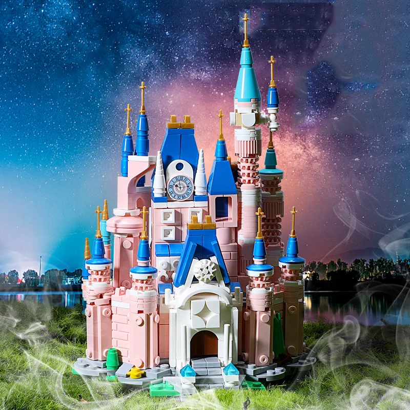 

Disney Pink Castle Building Blocks Princess Dream Castle Book Model Bricks For Kids Girls Birthday Gifts