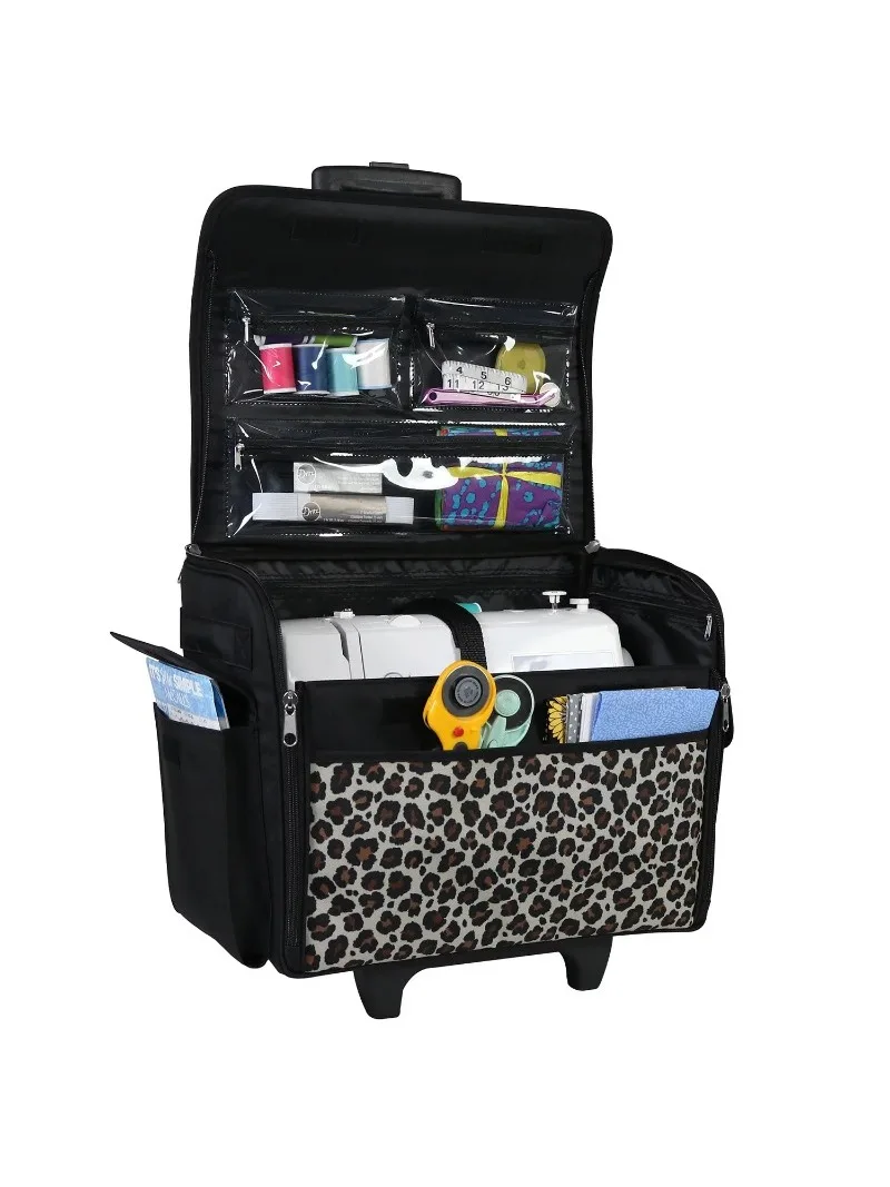 

Everything Mary Rolling Sewing Machine Tote, Leopard Print