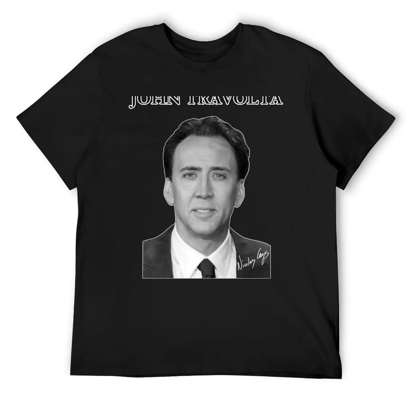 Николас Кейдж в роли Джон Траволта - Ник Нико Футболка рубашка на заказ винтажная