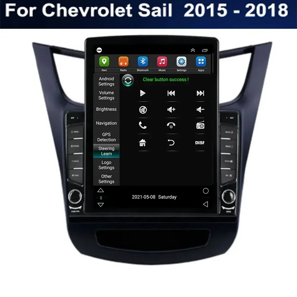 Для Tesla Style 2Din Android 13 Автомобильный радиоприемник для Chevrolet Sail 2015-2035 Мультимедийный