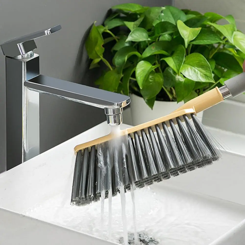 

Stainless Steel Soft Cleaning Brushes Dust Sweeper Space Saving With Long Handle Natural Soft Bristle Lint Remover Drill Brush
