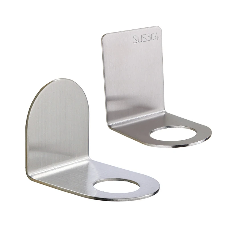 

1pc Stainless Shampoo Holder Wall Mounted Shower Bottle Hanger Storage Rack For Bathroom Free Punching Home Multi-Purpose Hook