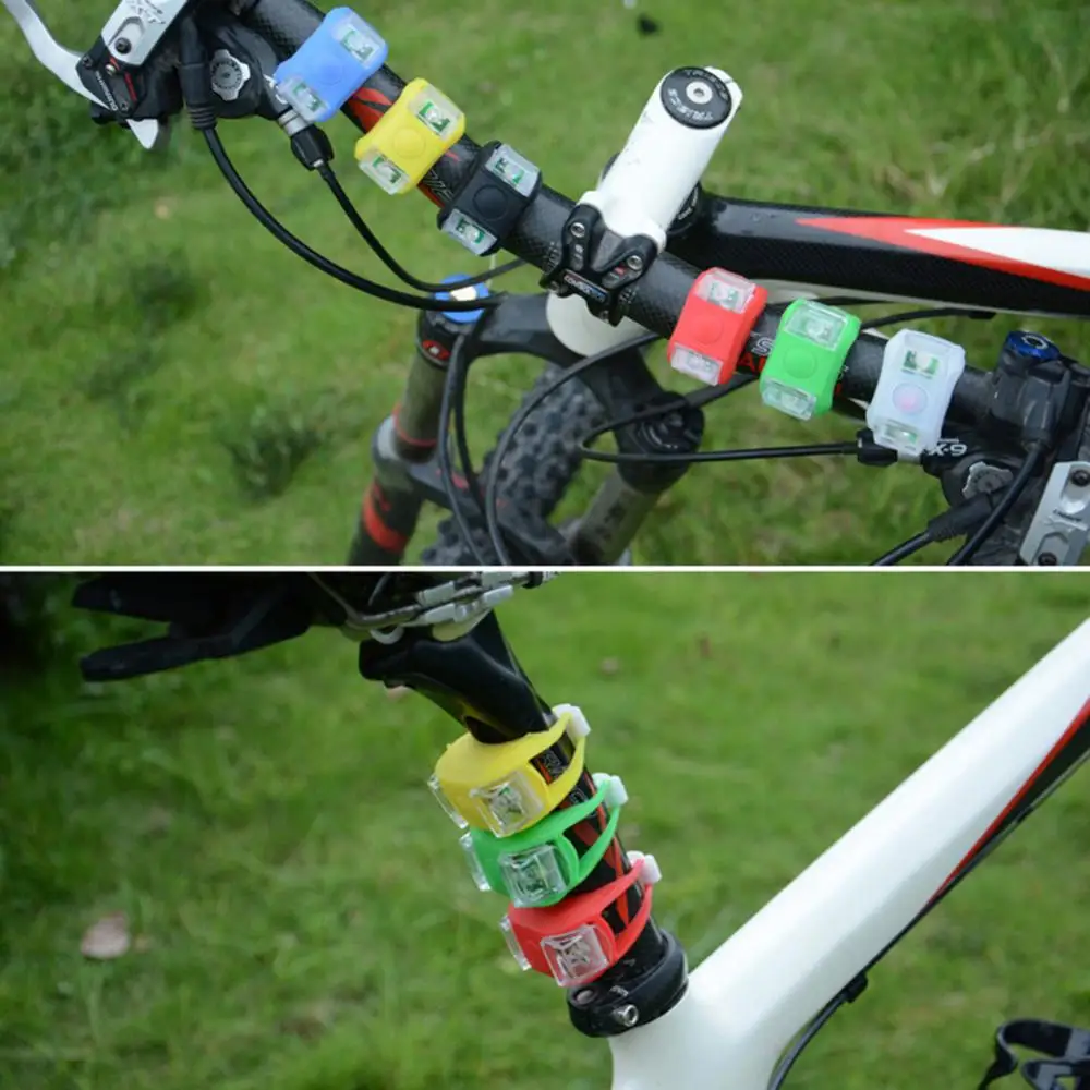 Силиконовая лампа на руль для велосипеда задний фонарь езды велосипеде детской