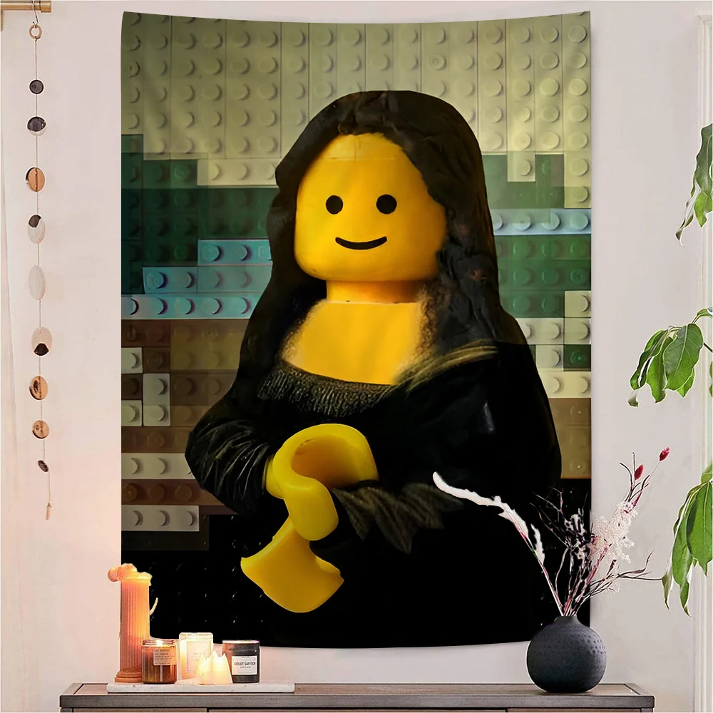 Абстрактный смешной L-Legos Печатный Большой Настенный Гобелен подвесной Таро