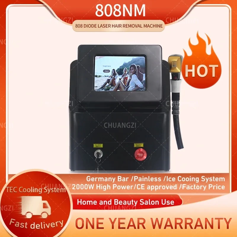 

2023 Best 808nm Diode Laser Hair Removal MachineWith 2000W pulsePainless hair removal