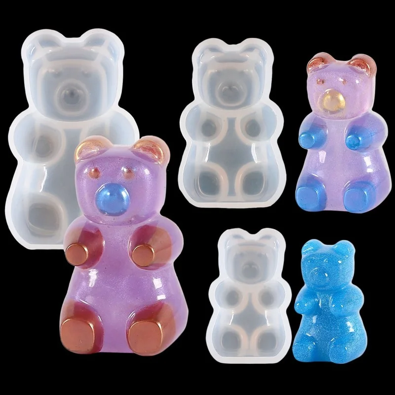 

Bear glue mold cartoon fondant silicone mold diy jewelry pendant decoration