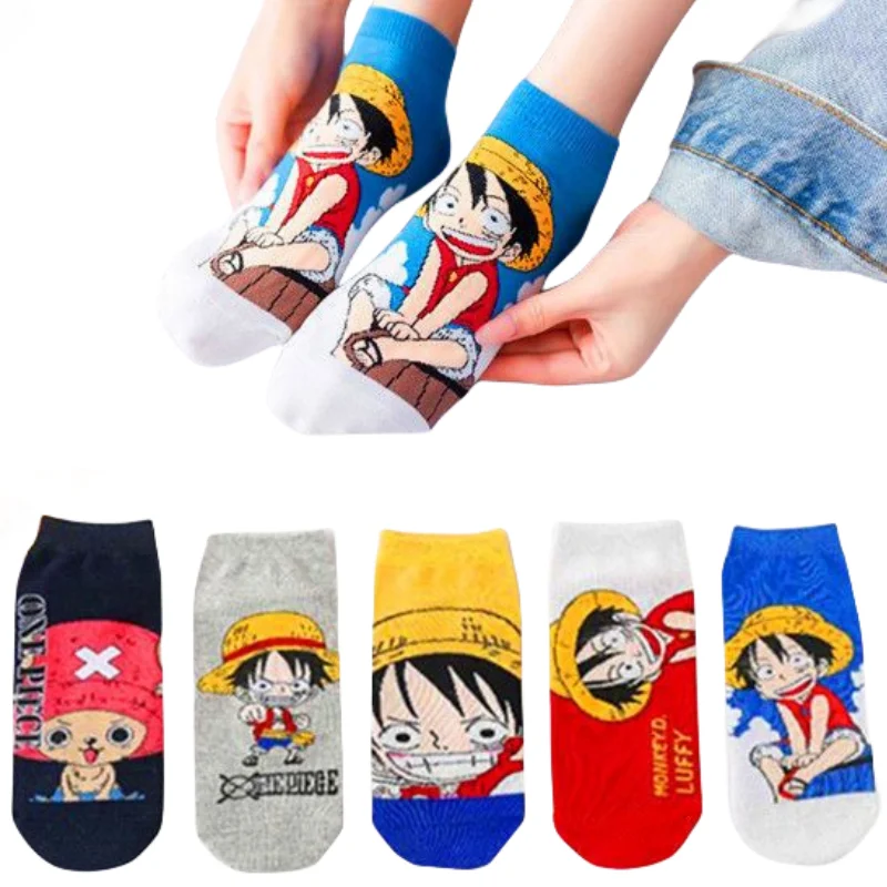

One Pie cartoon cute student socks creative personality men's and women's cotton deodorant sweat-absorbing breathable boat socks