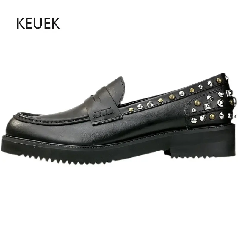 

New Designer Men Dress Shoes Spring Autumn Height Increasing Fashion Genuine Leather Shoes Male Thick Sole Loafers Oxfords 5A