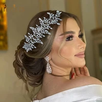 a61 luxury rhinestone bridal hair combs hair accessories for women tiara fashion flower bridal hair piece wedding headpiece