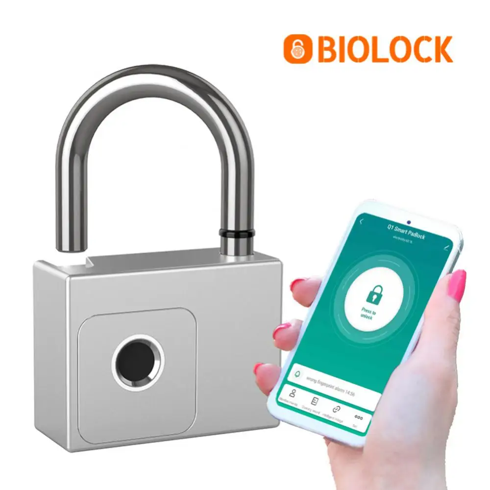

Tuya Smart Padlock Fingerprint Door Lock 0.1 Second Unlock Portable Anti-theft Cabinet Door Lock for Bluetooth USB Rechargeable