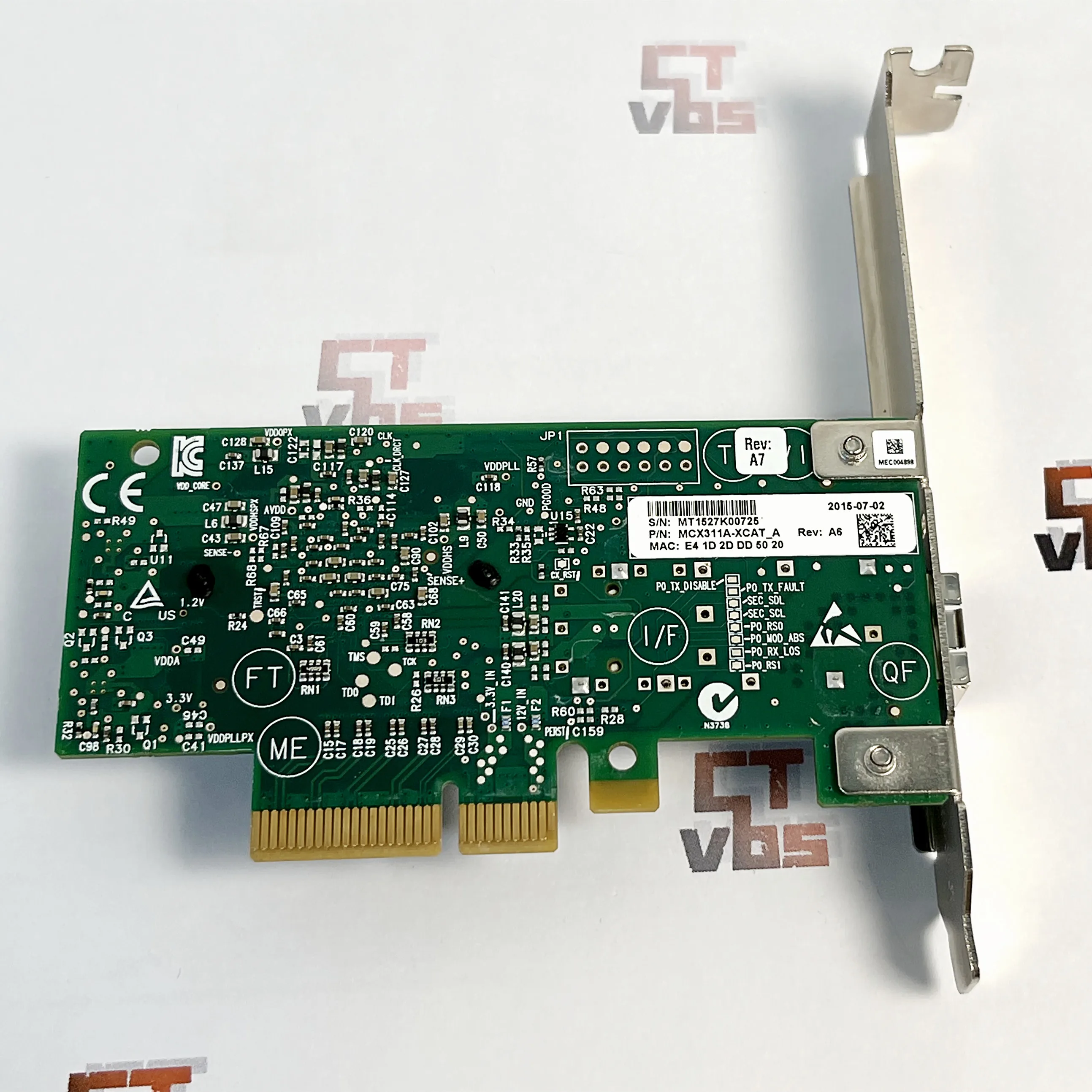 2x Mellanox MCX311A-XCAT CX311A ConnectX-3 EN 10G Ethernet 10GbE SFP+ PCIe NIC Adapter High Bracket
