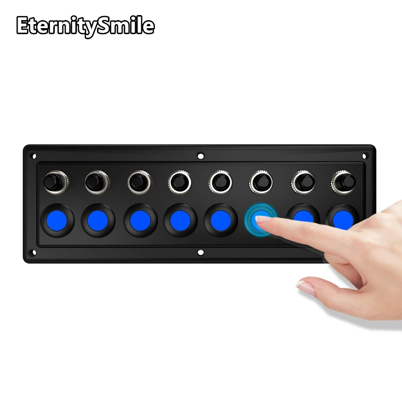 

Автомобильный, морской, лодочный, одноточечный, универсальный, 8-клавишный, светодиодный сенсорный переключатель, панель управления с автоматической строкой