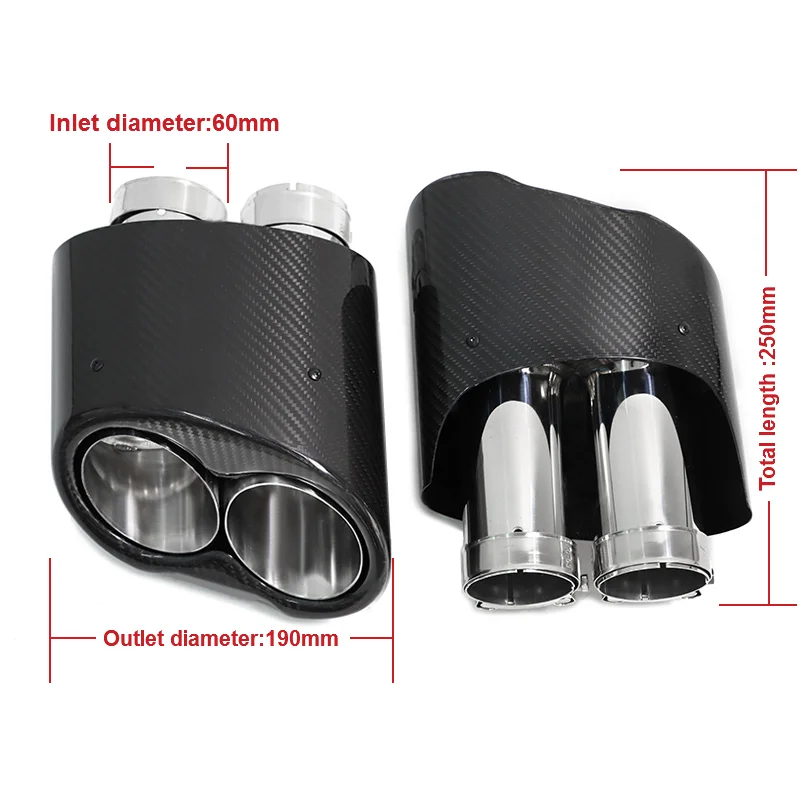 

Наконечник Выхлопной Трубы из углеродного волокна для Audi RS3 RS4 RS5 RS6 RS7 A3 A4 A5 A6 A7, двойной/одинарный внутренний глушитель, наконечник для S3 S4 S5 S6, выхлопная система