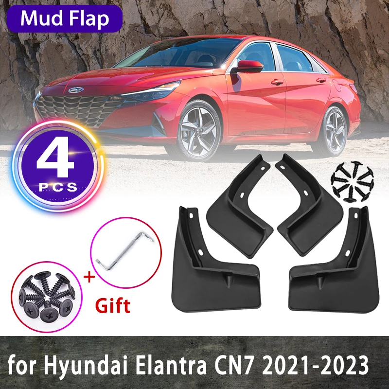 

4x Mudflap for Hyundai Elantra CN7 2021 2022 2023 Avante i30 Sedan Mud Front Rear Anti-splash Mudguards Fender Car Accessories