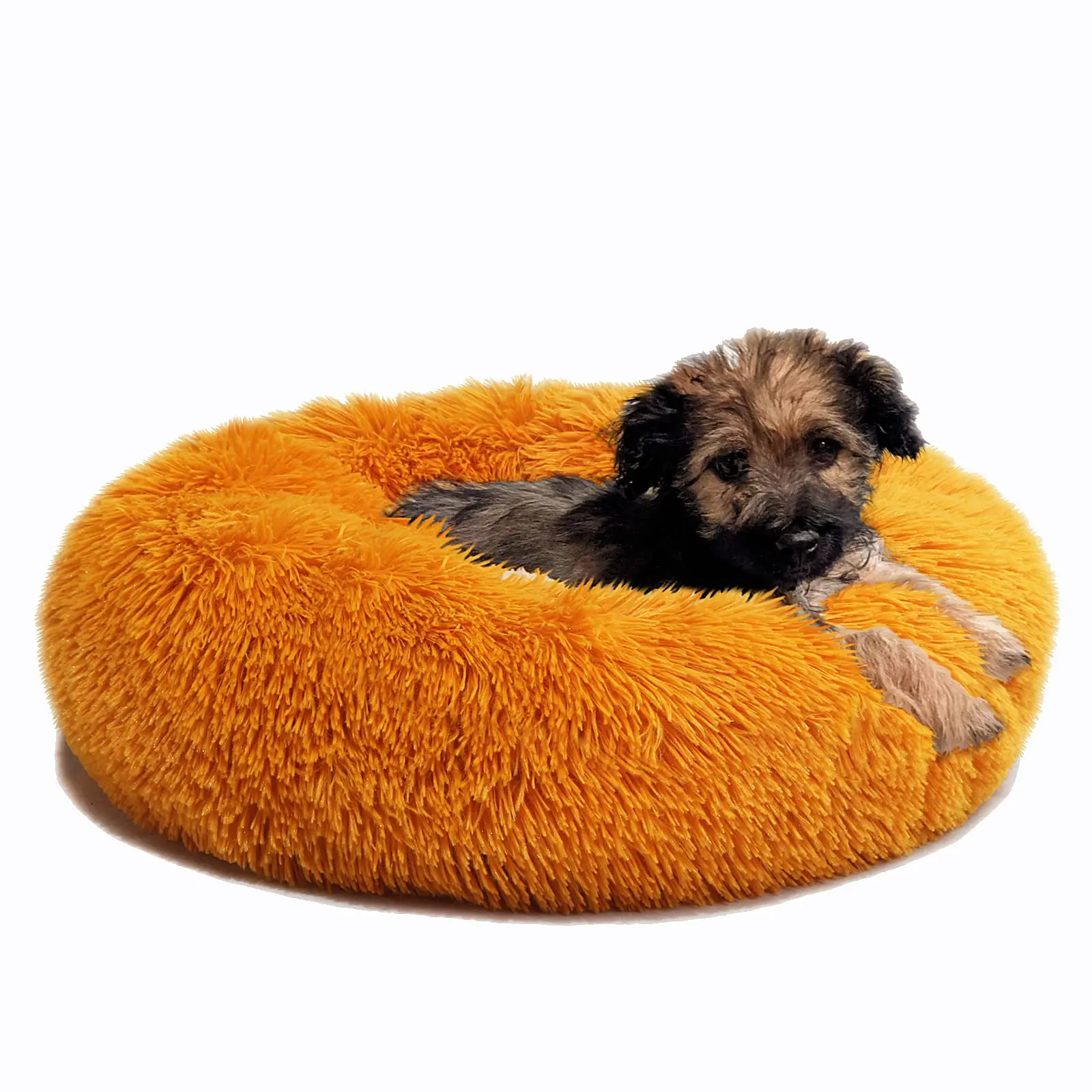 

Faux Fur Dog Bed & Cat Bed, Original Calming Dog Bed for Small Medium Large Pets, Anti Anxiety Donut Cuddler Round Warm Washable