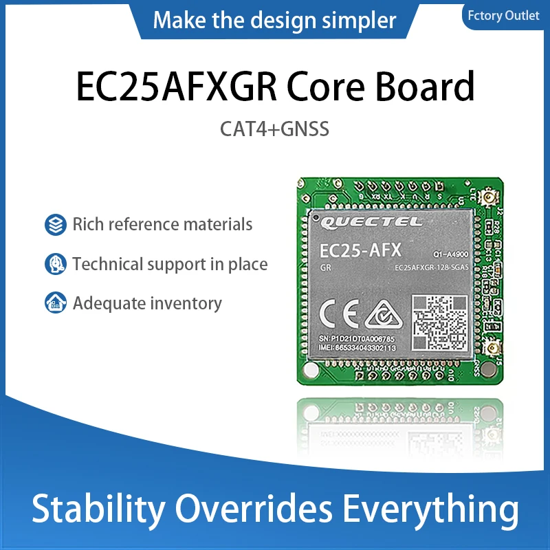 

Quectel EC25AFXGR-128-SGAS Cat4 Module embedded core board support FDD:B2/B4/B5/B12/B13/B14/B66/B71 WCDMA:B2/B4/B5