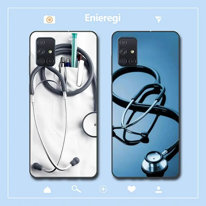 

Health heart and stethoscope Phone Case for Samsung A51 01 50 71 21S 70 31 40 30 10 20 S E 11 91 A7 A8 2018