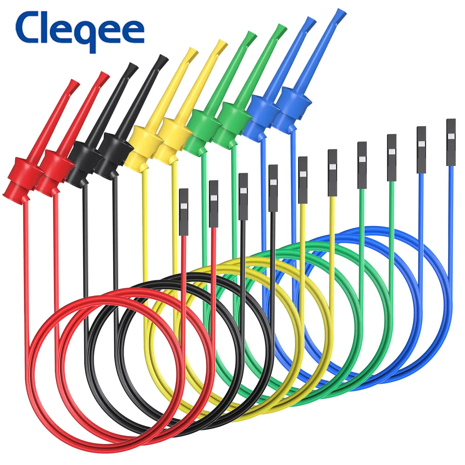 

Cleqee 10 шт. тестовые зажимы с крючком для Dupont кабеля 26AWG