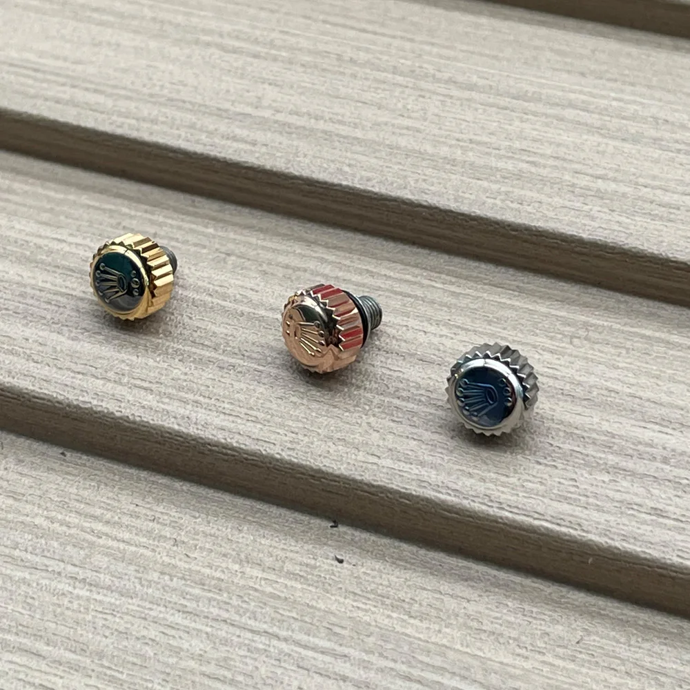 SUB Stainless Steel Silver Gold Screw Watch Crown&Tube Waterproof 7mm x 4.2mm for RLX GMT Watch Case