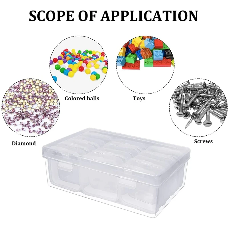 

24Pieces Small Bead Organizer And Case Storage,Clear Plastic Diamond Art Containers Accessory Storage Bead Organizer Box