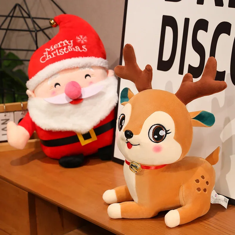 

50 см милые рождественские олени, Санта-Клаус, плюшевые игрушки, набивные животные, праздничная кукла, подушка для детей, девочки, Рождественский Декор
