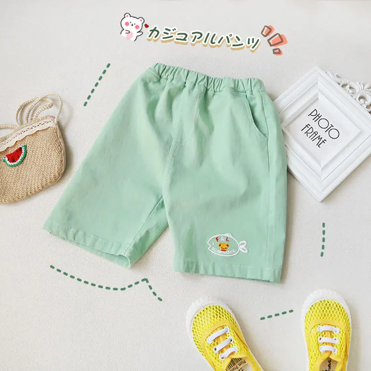 

Детские шорты 2022 летние хлопковые эластичные шорты в японском стиле с эластичным поясом для мальчиков повседневные шорты из зеленого маття...