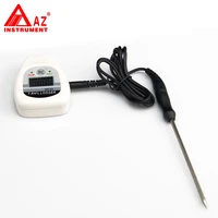 az8835 portable lcd display usb temperature humidity data logger external probe recorder with alarm handheld