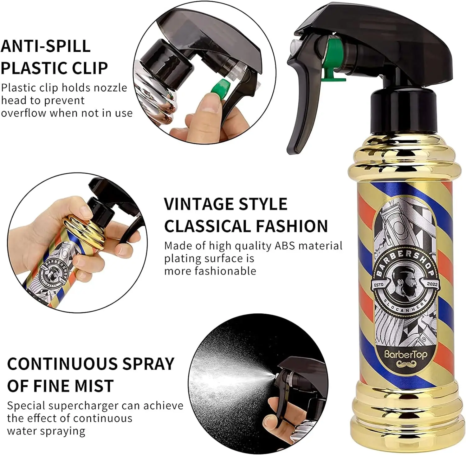 Набор инструментов для укладки волос в салоне 5 шт. золотой парикмахерский набор