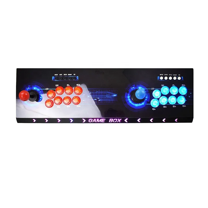 

Pandora box 9 1500 in 1 Arcade Console 8 Buttons Design 2 Players Controller Iron box 1+16G Colorful light bar