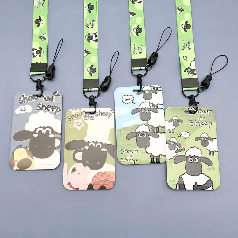 

Cute Cartoon Lamb Couple Lanyard Card Set For Flat Cards Such As office, School,Bus Card Event, Exhibition, Gift, Etc.