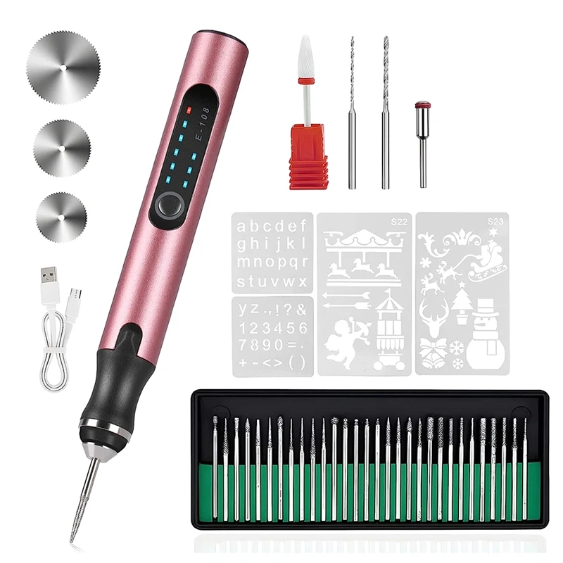 

Rechargeable Engraving Machine With 37 Bits, DIY Engraver For Wood Glass Stone Carving