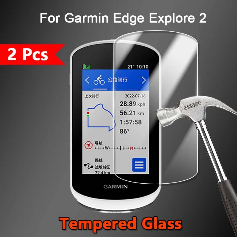 

2 шт. для Garmin Edge Explore 2 HD Прозрачная ультратонкая 2.5D Защита от царапин 9H прочное закаленное стекло Премиум-защитная пленка для экрана